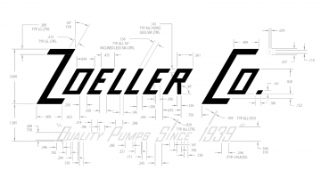 sketch of Zoeller logo - marked up with precision measurements